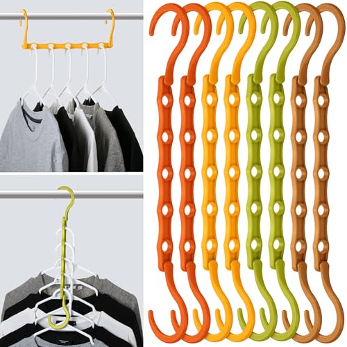 Mr. Pen- Space Saving Hangers, 8 pcs, 360° Rotating Hooks, Magic Cascading Hanger Organizer with 5 Enclosed Slots, Closet Organizers and Storage for Clothes, College Dorm Room Essentials - color: Autumn Colors, size: 8 Pack