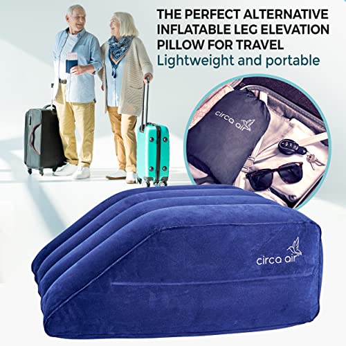 Circa Air Inflatable Leg Elevation Pillows for Swelling and Edema Relief, Travel Wedge Pillow for Legs, Foot Ankle Knee and Lower Back Pain Support, After Surgery Products