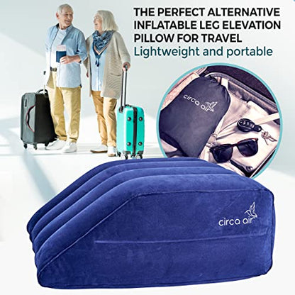 Circa Air Inflatable Leg Elevation Pillows for Swelling and Edema Relief, Travel Wedge Pillow for Legs, Foot Ankle Knee and Lower Back Pain Support, After Surgery Products