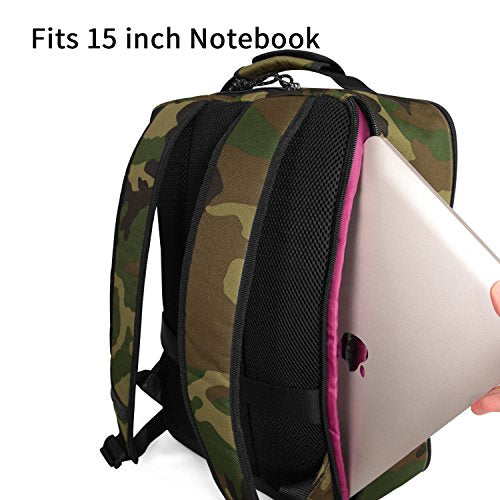 Underseat Carry-On Backpack Luggage Lightweight Casual Laptop Backpack MacBook Pro 16 Travel Gym Sport Daypack 21L, Green Camo - color: Green Camo