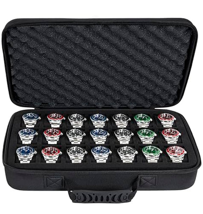 21 slots watch storage box, portable hard watch travel box, watch storage display storage box, padded watch portable box for watches - size: 21 Slots