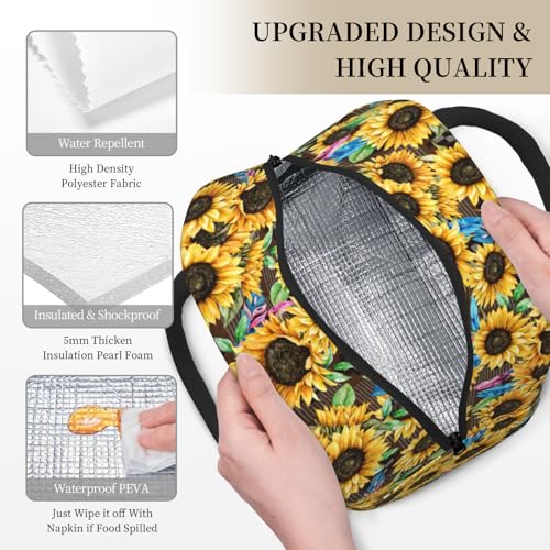 Christian Lunch Bag for Women Insulated Bible Verses Lunch Box Religious Cross Sunflower Lunchbox Inspirational Scripture Reusable Church LunchTote Bag for Office Work Travel - color: Christian 4