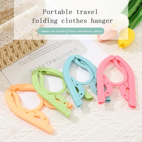 12Pcs Travel Hangers Foldable Portable Plastic Hangers Folding Clothes Hangers Space Saving Clothes Hangers for Business Trip Travel - color: Colorful 12pcs
