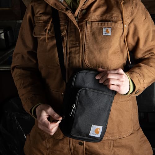 Carhartt Crossbody Zip Bag, Durable, Adjustable Crossbody Bag with Zipper Closure for Men and Women - color: Essential Crossbody Bag (Greenstone), size: One Size