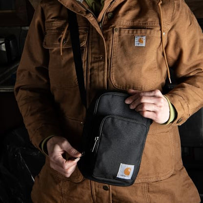 Carhartt Crossbody Zip Bag, Durable, Adjustable Crossbody Bag with Zipper Closure for Men and Women - color: Essential Crossbody Bag (Greenstone), size: One Size
