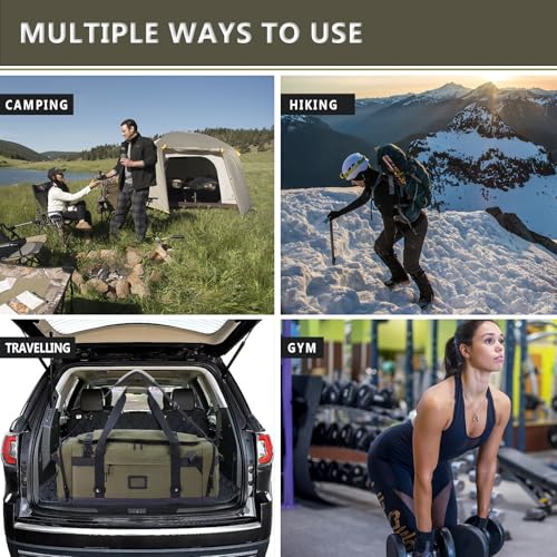 Large Duffle Bag for Travel - Men & Women, Foldable Gym Duffle Backpack, Heavy Duty Tactical Military Canvas Duffel Bags, Extra Big Carry On with Shoe Pockets, Waterproof (80L/103L) - color: Army Green, size: M(80L)