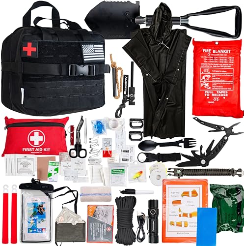Emergency Survival Kit with First Aid Gears and Supplies - EDC Go Bugout Bag - Get Home Backpack for Camping Outdoor - Tactical Military Molle Pouch Grade - Gift for Man Woman - color: Survival Kit for Home/Car