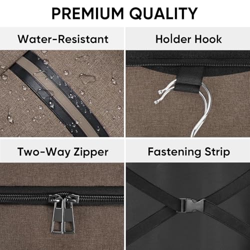 BALEINE Travel Garment Bag, Travel Suit Bag for Men, Water Resistant Carry on Garment Bag for Hanging Clothes, Garment Duffel Bag for Travel Business (Brown) - color: Brown