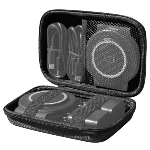 Portable Charger Case Compatible with Hicober 3 in 1 Wireless Charging Station, 1680D Oxford Charger Organizer Travel Case for Foldable Charging Pad, Adapter and Cable - Matte Black - color: Matte Black