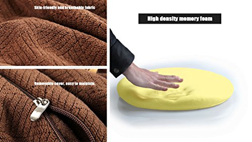 Sigmat Memory Foam Seat Cushion Anti-Slip Soft Round Stool Cushion Chair Pad 15 Inch Coffee - color: Coffee, size: 15 Inch
