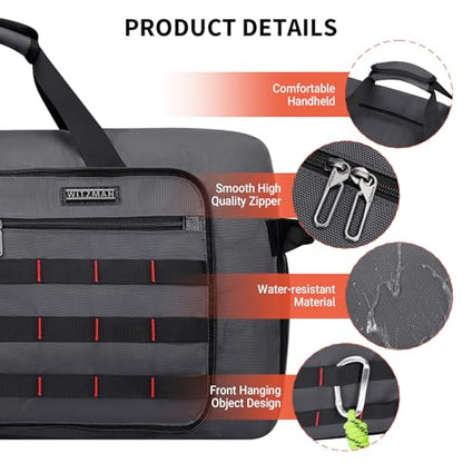 WITZMAN Foldable Duffle Bag for Travel 65L Lightweight Packable Duffel Bag with Shoes Compartment Overnight Bag for Men Women (B697 Silvery Grey) - color: Silvery Grey