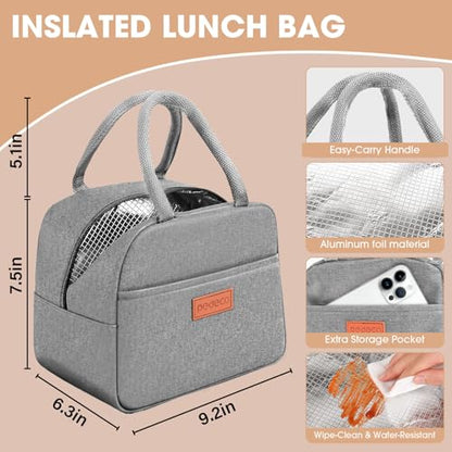 PEDECO Green Lunch Box Set with Bag & Utensil, Leak Proof for Women Men Kid | 2-tier stackable container with sauce pod,Insulated bag keeps food hot or cold,Microwave & dishwasher safe,for women men - color: Green