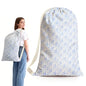 College Laundry Bag 29"×18", Waterproof Dirty Clothes Bag with Handles & Locking Drawstring, Large Capacity Floral Laundry Backpack for Dorm, Laundromat, Apartment, Travel & Camping (Blue)