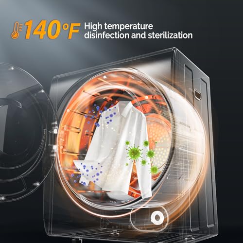 ROVSUN 110V Portable Clothes Dryer, High End Laundry Front Load Tumble Dryer Machine with Stainless Steel Tub & Simple Control Knob for Apartment, Dorm-850W, White - style: 1.5 CU. FT.