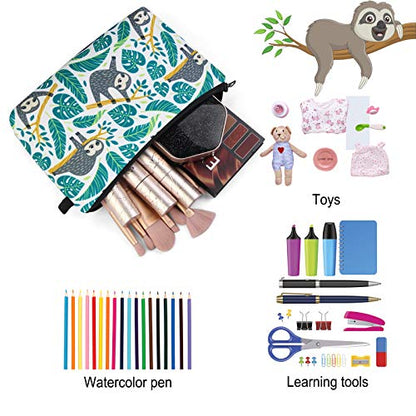 MAGEFY Small Makeup Bag Waterproof Cosmetic Bag Portable Travel Makeup Bags with Zipper Lightweight Makeup Pouch (1 pack, 0172 sloth gifts) - color: sloth