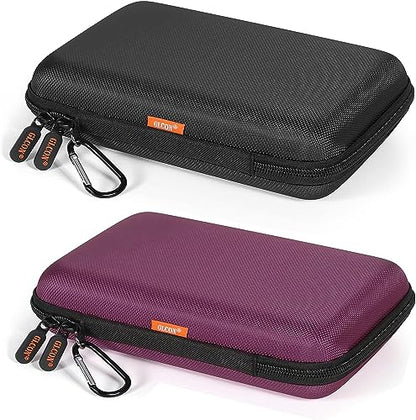 Shockproof Hard Shell Carrying Case, 2 Colors | Larger Capacity Storage Pouch, For GPS, External Hard Drive, Power Bank, Charger, Cable - color: Z Black and Deep Purple