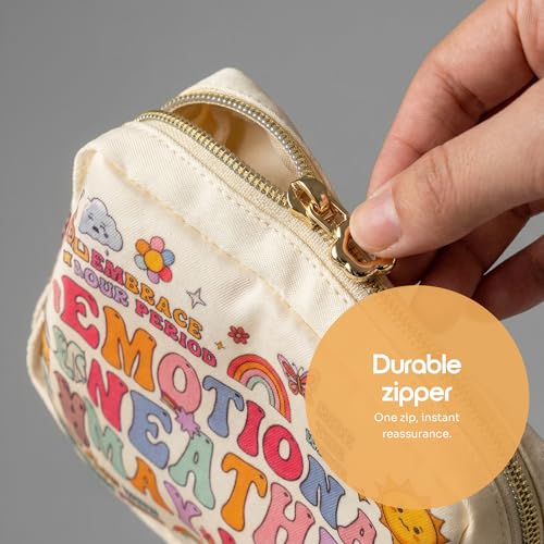 Period Bag – Compact Discreet Tampons & Pad Pouch with Waterproof Lining, Cute & Stylish Period Pouches - color: Rainbow