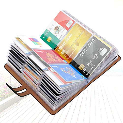 Padike RFID Credit Card Holder Business Card Organizer , with 96 Card Slots Credit Card Protector for Managing Your Different Cards to Prevent Loss or Damage (Black) - color: Black