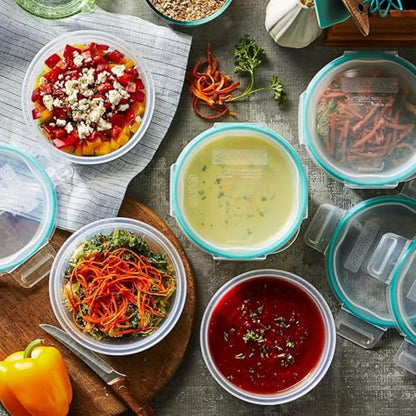 Snapware Plastic Total Solutions (5-Pack, 3.8 Cup) Food Storage Containers Set, Airtight & Leakproof Plastic Locking BPA-Free Lids, Freezer Dishwasher Microwave Safe - size: 5 Pack, style: 3.8 Cup