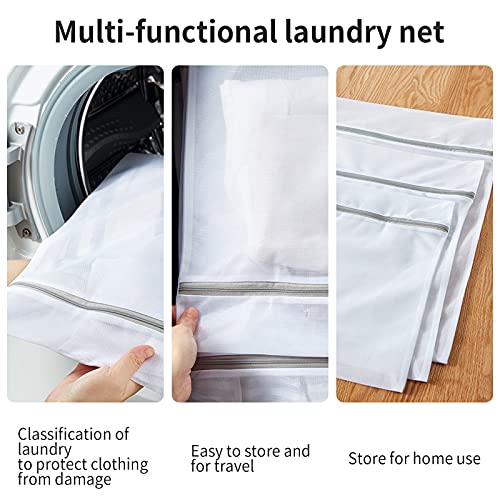10 Pack Mesh Laundry Bags for Delicates with Non Rust Zipper- MDSXO White Laundry Bags Mesh Wash Bags, Easy Fit Bra, Sock,Lingerie,Sneaker,Baby Laundry for Washing Machine Travel Storage[1XL/3L/3M/3S] - size: 10Pack(Family Size1)