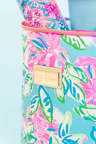 Lilly Pulitzer Insulated Soft Beach Cooler with Adjustable/Removable Strap and Double Zipper Close - color: Totally Blossom
