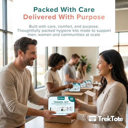 20 Piece Hygiene Kit Bulk, Travel Size Toiletries Set, Care Package Supplies, Mini Deodorant Shampoo Body Wash Toothbrush Toothpaste Razor Kit, TSA Approved, Clear Bag - size: 5 Pack