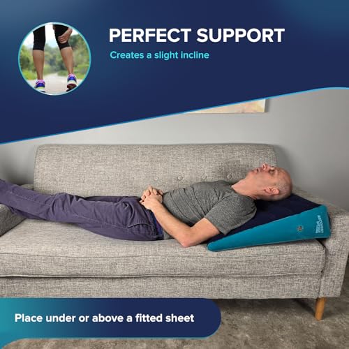 Leg Elevation Pillow by Recovery Wedge, Inflatable Wedge Pillow for Sleeping and Post-Surgical, Improve Circulation and Reduce Swelling, Speed Injury Recovery. (Small Triangle) - size: Small Triangle