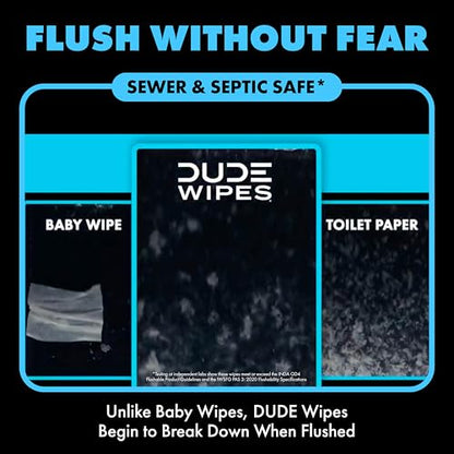 DUDE Wipes Unscented Pocket Packs - Travel Wipes - 6 Packs of 8 (48 Count) - On-The-Go Adult Flushable Wipes for Sensitive Skin - Infused with Vitamin E and Aloe - Septic and Sewer Safe - size: 8 Count (Pack of 6)