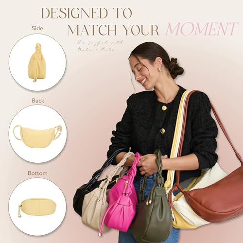 Mali&Lili Hobo Shoulder Bag for Women, Aria Convertible Crossbody Bags for Women, Vegan Leather purses, Shoulder Handbags - color: Yellow