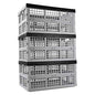 34 L Foldable Plastic Collapsible Crate, Stackable Storage Crate, 3 Packs