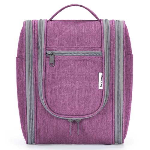 Narwey Small Hanging Toiletry Bag Women Travel Makeup Bag Organizer Toiletries Bag for Travel Size Essentials Accessories Cosmetics (Medium, Dark Purple) - color: AA-Purple, size: Medium