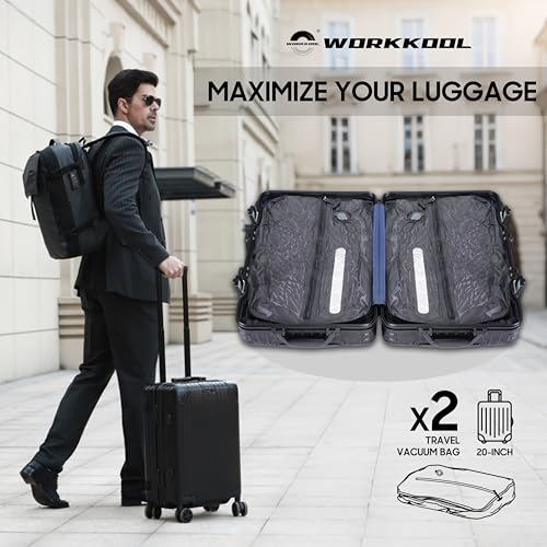 41L Vacuum Packing Cubes for Travel with Pump,Waterproof Travel compression bags for Suitcase, Luggage, Backpack with Manual Air Pump (Grey,Large Volume 41L,2-PACK) - color: Grey-2 packs
