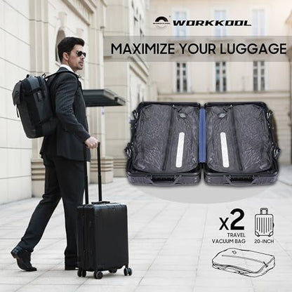 41L Vacuum Packing Cubes for Travel with Pump,Waterproof Travel compression bags for Suitcase, Luggage, Backpack with Manual Air Pump (Grey,Large Volume 41L,2-PACK) - color: Grey-2 packs