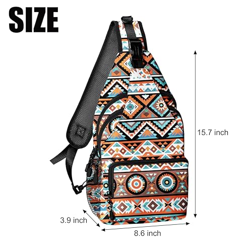 Colorful Tribal Pattern Crossbody Bags for Women Men Trendy Sling Bag Backpack Casual Chest Bag Shoulder Strap - color: Color 17