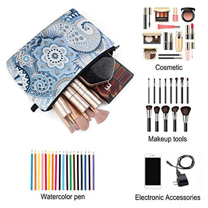 MAGEFY Makeup Bag 6 Styles Portable Travel Cosmetic Bag for Women Flower Patterns Zipper Pouch Sloth Gifts Makeup Pouch with Black Zipper (6 packs) - color: 6 packs