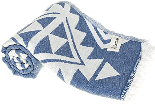 Bersuse 100% Cotton Yucatan Turkish Towel - 39x71 Inches, Llight Blue - color: Llight Blue