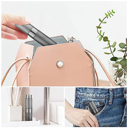 LISAPACK 8ML Atomizer Perfume Spray Bottle for Travel, Empty Refillable Cologne Dispenser, Portable Sprayer (Grey) - color: Grey