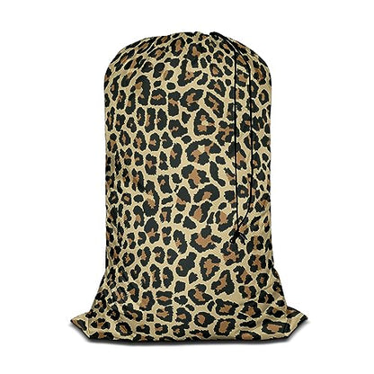 Swono Leopard Pattern Design Extra Large Travel Laundry Bag, Rip-Stop Dirty Clothes with Drawstring, Cheetah Skin Foldable Laundry bag Clothing Organization - color: Leopard Pattern Design