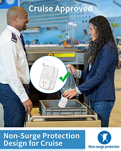 NTONPOWER 20W Travel Power Strip, Travel Essentials Cruise Approved Power Strip Non Surge Protector 4 Outlets 3 USB(1 USB-C) with 4FT Wrapped Extension Cord Flat Plug, Cruise Essentials 2026 - size: 1 Pack 4 Outlets 1 USB-C 2 USB-A, style: 20W-White