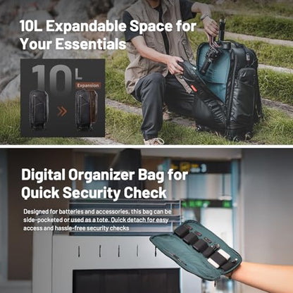 PGYTECH 2-in-1 Roller Camera Backpack, DSLR/SLR/Mirrorless Bag for Travel Photographers, Rolling Luggage with Tripod & Removable Modular & Rain Cover, Compatible with Canon, Nikon, Sony