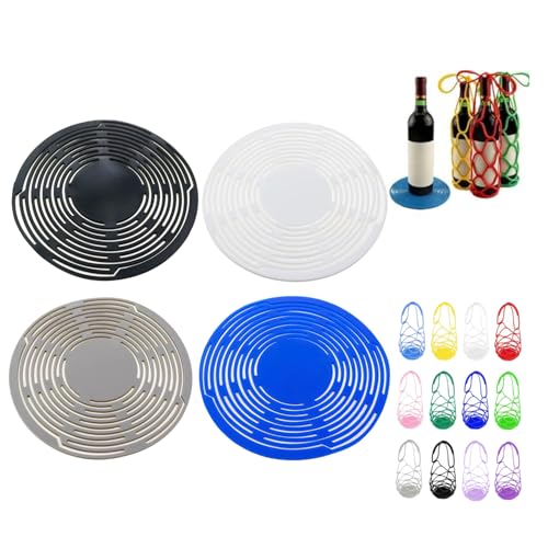 Multi-Use Silicone Storage Bag & Organizer,Multifunctional Mesh Coaster,Silicone Wine Carrier,Reusable, Foldable, Portable Coaster for Wine Bottles, Cans, Cups, Hot Dishes,and Beverages(4PCS-a) - color: 4pcs-a