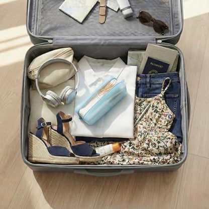 Cotton Pad Swab Travel Case, 2-in-1 Waterproof Organizer, VISFRESH (Blue) - color: Blue