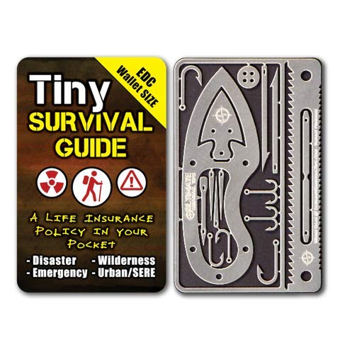 Tiny Survival Guide – Micro EDC Emergency Preparedness Pocket Handbook for Camping, Hiking, Bushcraft, SAS & First Aid – Fits Wallet, Bug Out Bag or Glove Box - style: 1 Survival Guide & 1 Survival Card