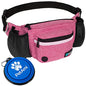 PetAmi Dog Fanny Pack, Treat Pouch for Dog Walking, Training, Built in Poop Bag Dispenser, Water Bottle Holder, Collapsible Bowl, Pet Treat Waist Belt for Hiking, Running, Kibbles (Pink) - color: Pink