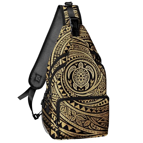 Polynesian Tribal Turtle Crossbody Bags for Women, Sling Bag for Men, Hiking Backpack Casual Lightweight daypack for Outdoors Travel - color: Color 21
