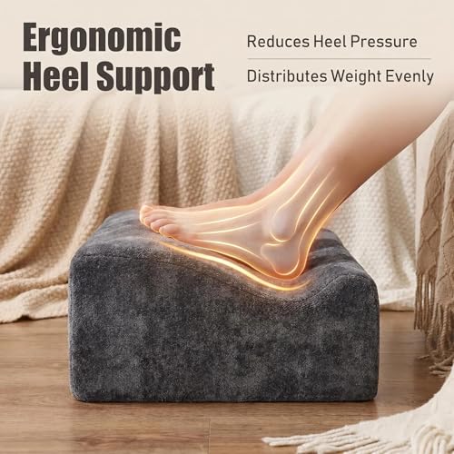 Foot Rest for Under Desk at Work, Office Footrest with Warm Feet Pocket,Ergonomic Under Desk Footrest with Washable Cover, Stool for Office Chair & Back &Pain Relief (Dark Gray+) - color: Dark Gray+