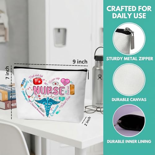 Nurse Graduation Gifts for Women, Nurse Medical Makeup Bag Appreciation Birthday Gifts for Nurses, Nursing Essentials Travel Cosmetic Pouch Bags with Zipper - B03 - style: Caduceus
