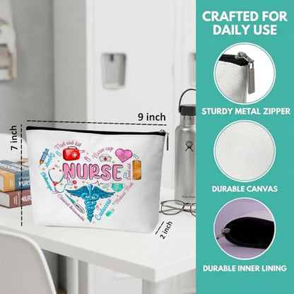 Nurse Graduation Gifts for Women, Nurse Medical Makeup Bag Appreciation Birthday Gifts for Nurses, Nursing Essentials Travel Cosmetic Pouch Bags with Zipper - B03 - style: Caduceus