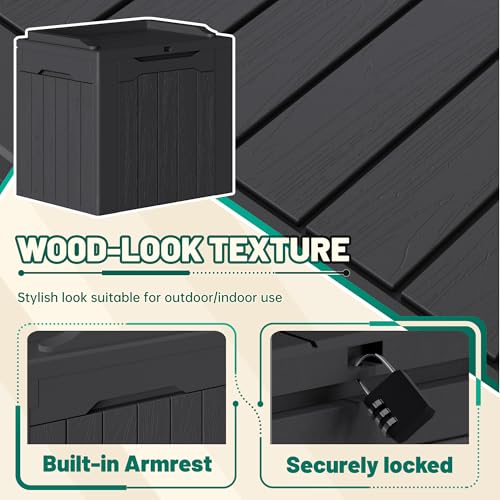 Devoko 30 Gallon Resin Deck Box 2 Pack Outdoor Indoor Waterproof Storage Box for Patio Furniture Pool Accessories Storage for Cushion Garden Tools (Black, 2 Pack) - color: Black, size: 30 Gallon 2 Pack
