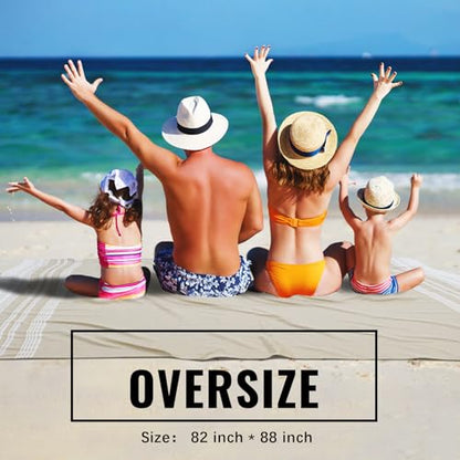 Genovega Large Throw Blanket Yoga Blanket Turkish Beach Towel Women Birthday 60th 50th 40th 30th Ideas Mother Day Grandma Nana Wife Sister Girlfriend Her Female Boss Teacher Father Husband Son - color: Rustic, size: Giant Large 82''x88''